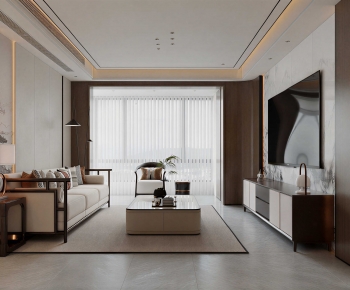 New Chinese Style A Living Room-ID:134361987