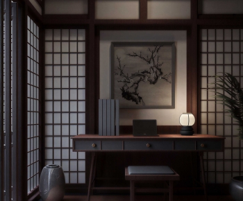 New Chinese Style Computer Desk And Chair-ID:285370115