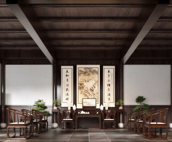 New Chinese Style A Living Room-ID:186559922