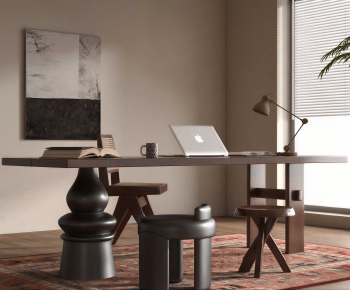 Wabi-sabi Style Computer Desk And Chair-ID:797565947