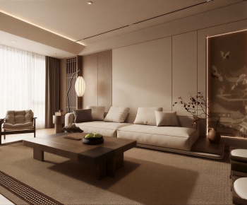 New Chinese Style A Living Room-ID:105359616