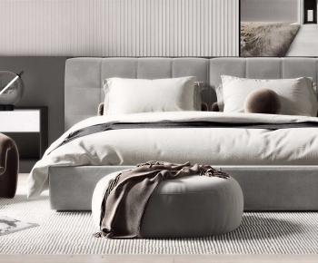 Modern Double Bed-ID:775033003