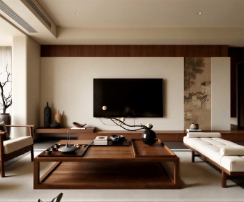 New Chinese Style A Living Room-ID:732852947