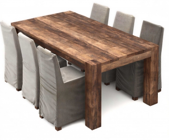 Industrial Style Dining Table And Chairs-ID:905359038
