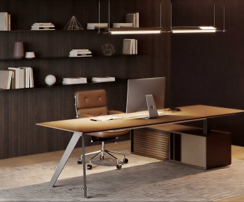 Modern Office Desk And Chair-ID:474730019