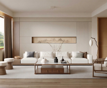 New Chinese Style A Living Room-ID:664238934