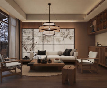 New Chinese Style A Living Room-ID:816266066