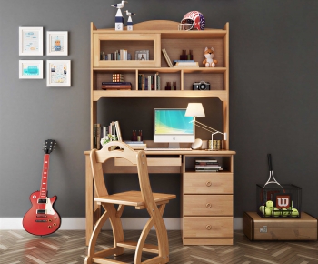 Modern Computer Desk And Chair-ID:347214945