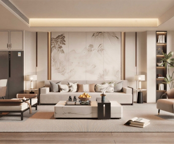 New Chinese Style A Living Room-ID:616369211