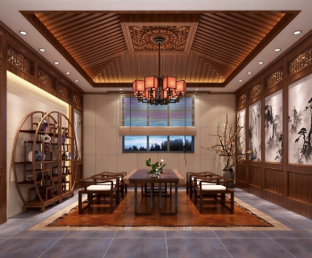 New Chinese Style A Living Room-ID:287597895