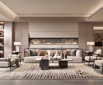New Chinese Style A Living Room-ID:380461937