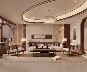 New Chinese Style A Living Room-ID:894599913