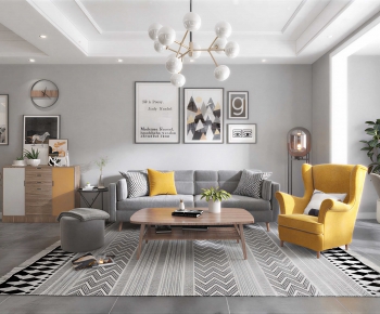 Nordic Style A Living Room-ID:950510033