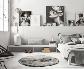 Modern Double Bed-ID:102310266