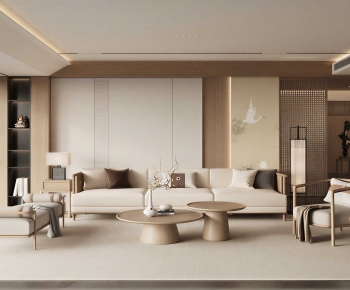 New Chinese Style A Living Room-ID:964524985