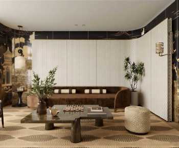 New Chinese Style A Living Room-ID:888072976