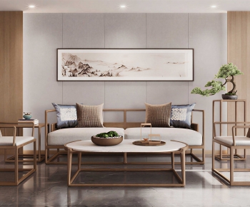 New Chinese Style A Living Room-ID:107359949