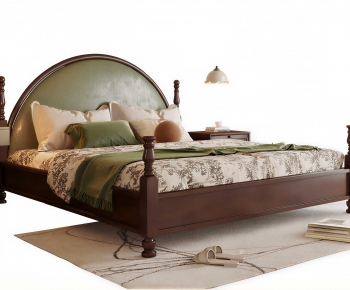 Retro Style Double Bed-ID:519496927