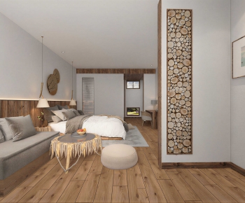 Wabi-sabi Style Guest Room-ID:540049132
