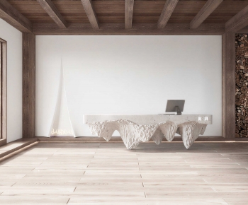 Wabi-sabi Style Office Reception Desk-ID:431432961