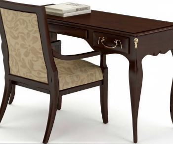 European Style Computer Desk And Chair-ID:918644919