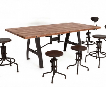 Industrial Style Dining Table And Chairs-ID:360021114
