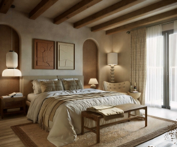 Wabi-sabi Style Bedroom-ID:843727119