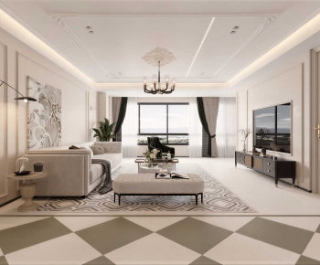 Simple European Style A Living Room-ID:209448108