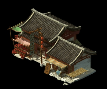 Chinese Style Appearance Of Commercial Building-ID:756598952