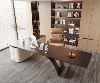 Modern Office Desk And Chair-ID:529824978