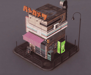 Japanese Style Appearance Of Commercial Building-ID:984445109