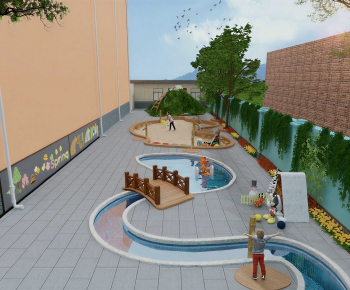 Modern Outdoor Space In Kindergarten-ID:699599984