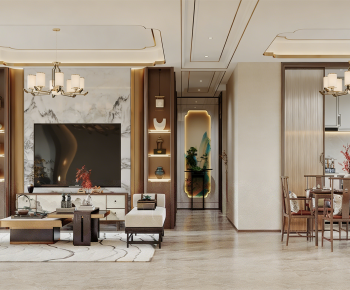 New Chinese Style A Living Room-ID:135351907