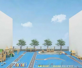Modern Outdoor Space In Kindergarten-ID:831487895