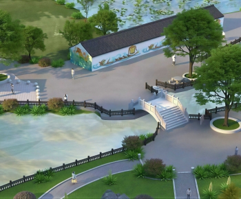 New Chinese Style Park Landscape-ID:259000062