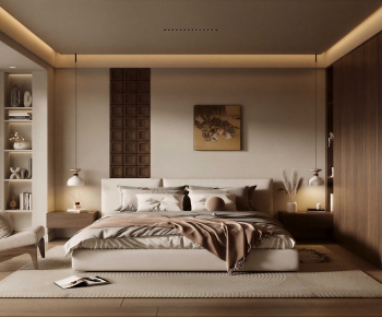 Wabi-sabi Style Bedroom-ID:543354032