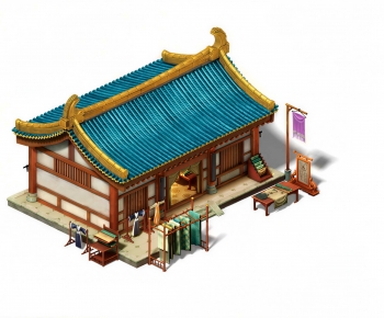 Chinese Style Cartoon House-ID:600769042
