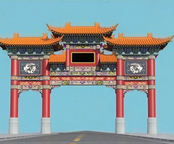 Chinese Style Ancient Architectural Buildings-ID:874769742