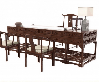 New Chinese Style Computer Desk And Chair-ID:378921016
