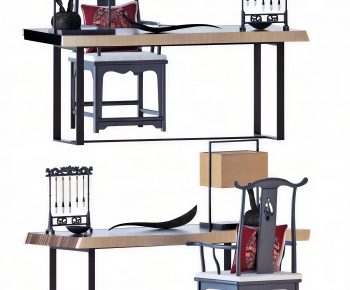 New Chinese Style Computer Desk And Chair-ID:955871118