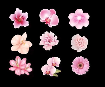 Modern Flowers And Grass-ID:128417972