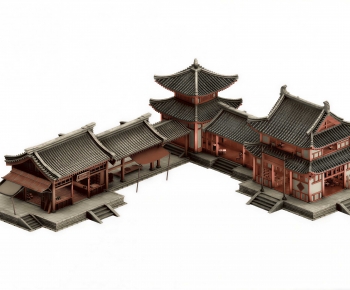Chinese Style Ancient Architectural Buildings-ID:981942896