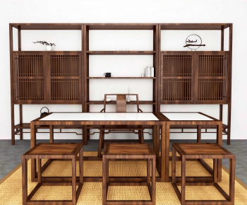 New Chinese Style Computer Desk And Chair-ID:176408051