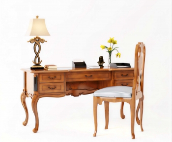 European Style Computer Desk And Chair-ID:128228906