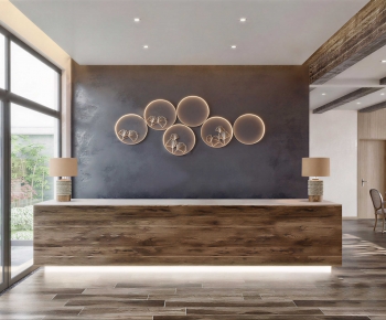 Wabi-sabi Style Office Reception Desk-ID:507352113