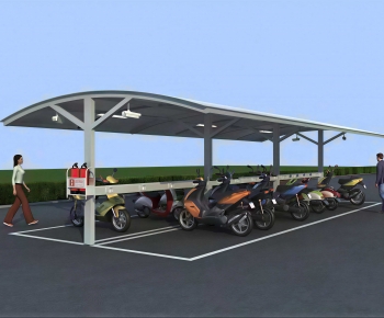 Modern Outdoor Parking Lot-ID:766210633