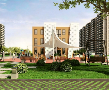 Modern Park Landscape-ID:691402916