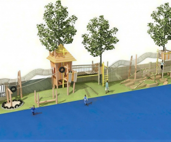 Modern Outdoor Space In Kindergarten-ID:342221989