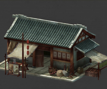 Chinese Style Appearance Of Commercial Building-ID:173640011