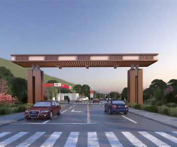 New Chinese Style Facade Element-ID:789808999